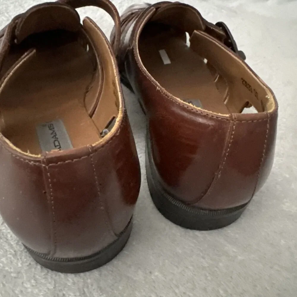 Men's Sz 9.5 Fisher Sandals Huaraches Brown Comfort Flex Closed Toe - Picture 5 of 13